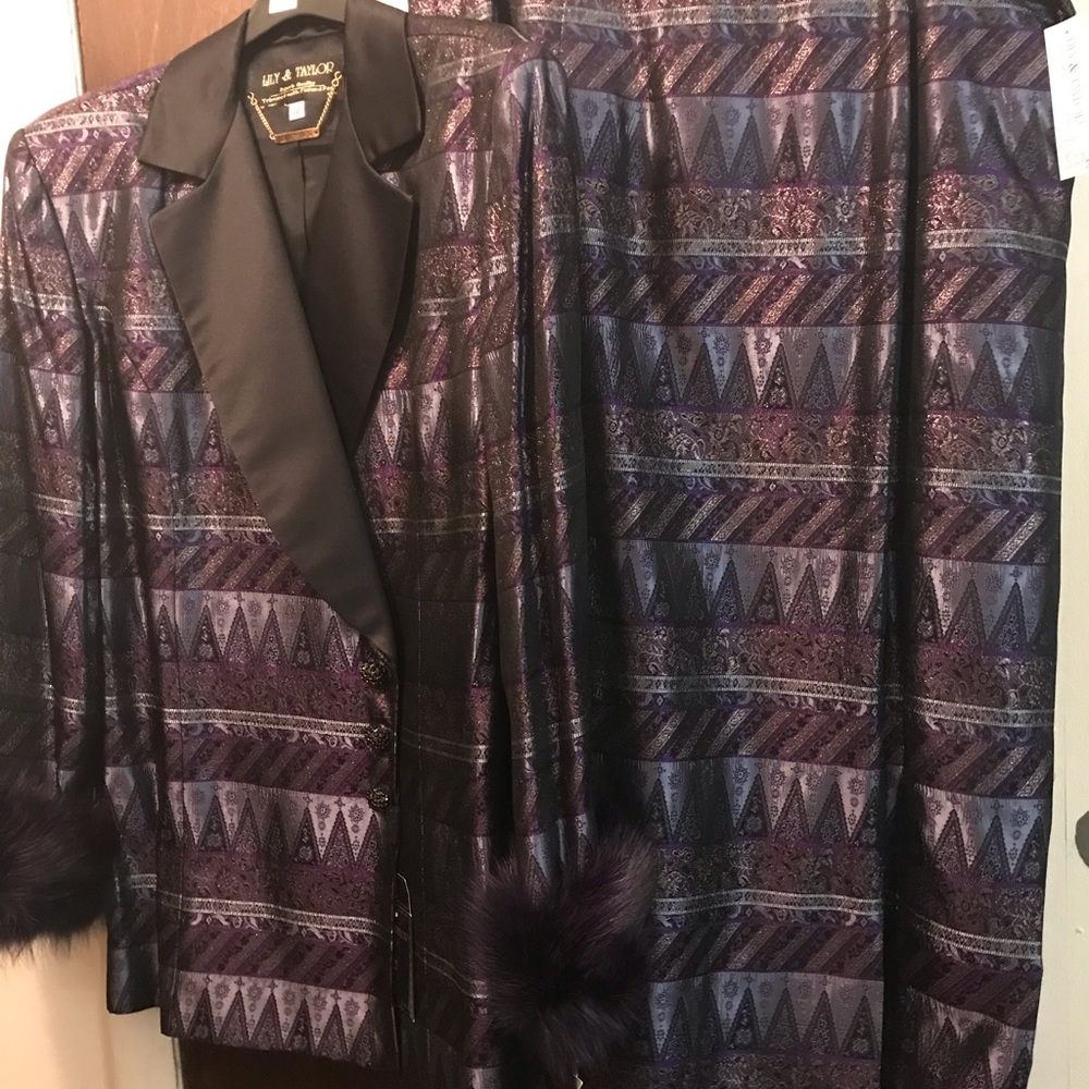 2 piece Fox Fur suit by Lily and Taylor